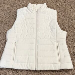 Women's White Quilted Vest